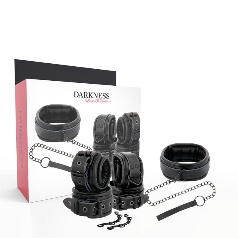 DARKNESS - prémium bőr bilincs és nyakörv szett - Image 2