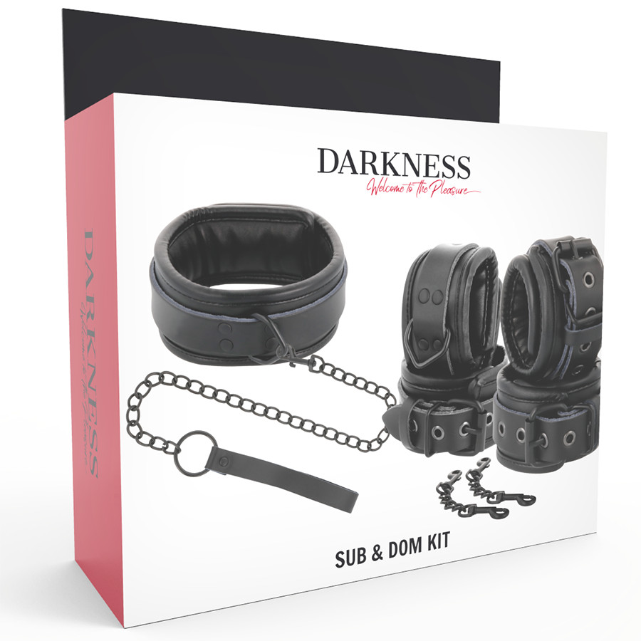 DARKNESS - prémium bőr bilincs és nyakörv szett - Image 10