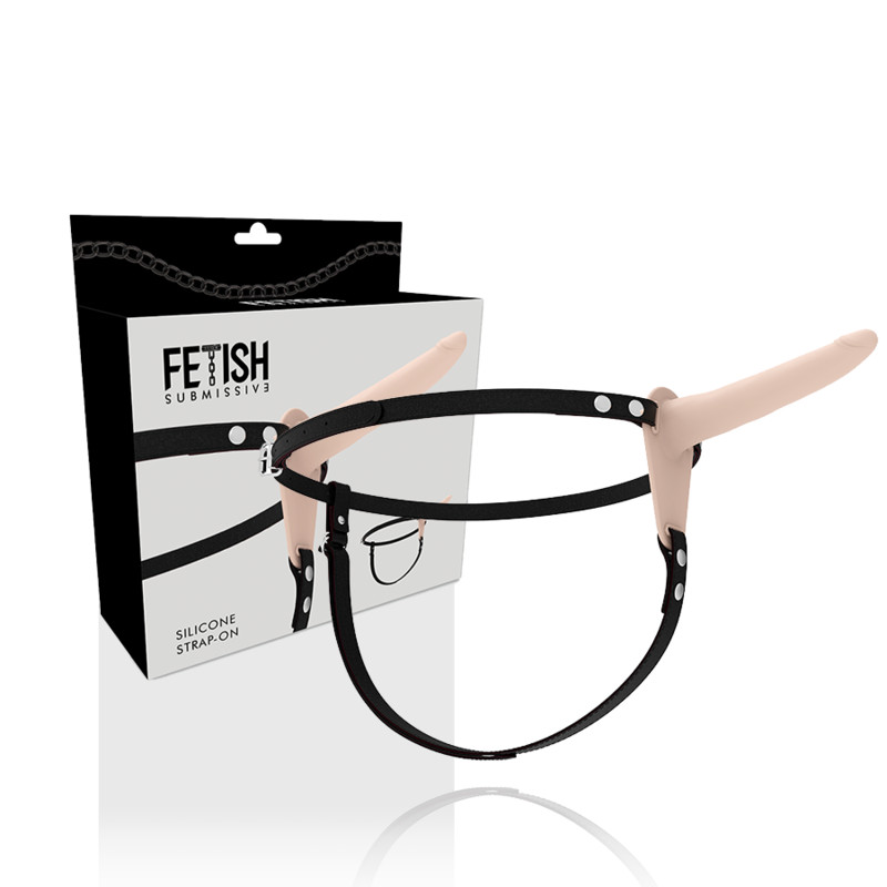 Fetish alárendelő hám - hús színű szilikon 15 cm - Image 2