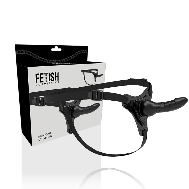 Fétis szubmisszív hám - fekete szilikon 16 cm realisztikus - Image 2
