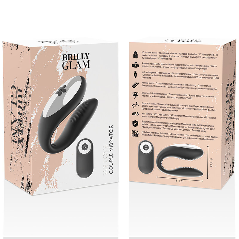 Brilly Glam – páros vibrátor távirányítóval, fekete - Image 8