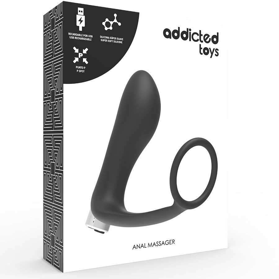 Addicted Toys – fekete újratölthető prosztata vibrátor - Image 6