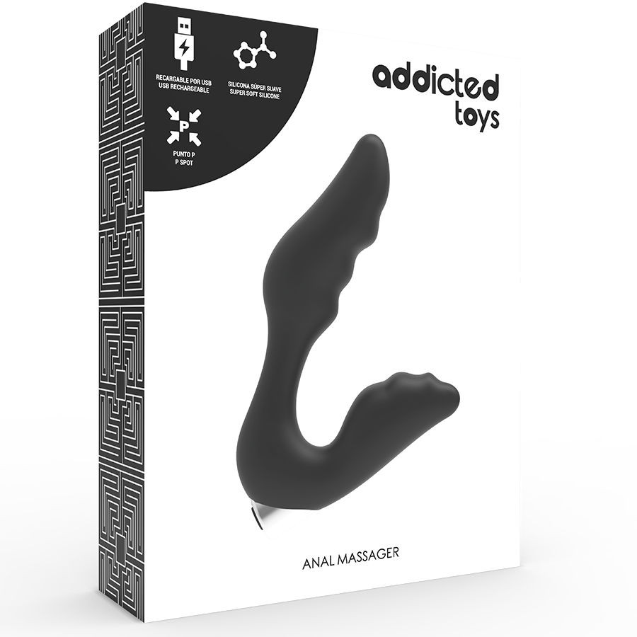 ADDICTED TOYS – újratölthető prosztata vibrátor fekete - Image 6