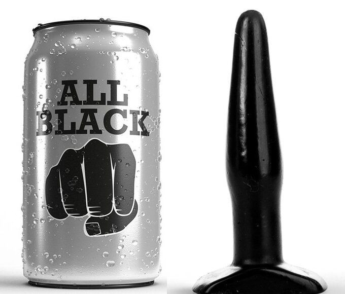 ALL BLACK - Prémium fekete anális dugó 11 cm