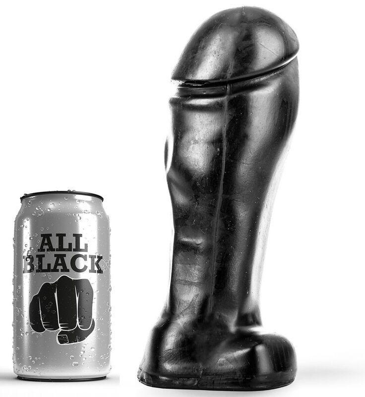 ALL BLACK – 22 cm-es széles talpú dildó