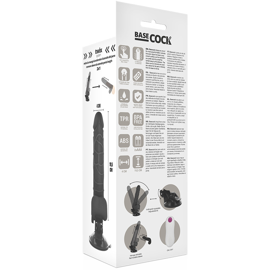 Basecock – valósághű vibrátor távirányítóval, 19,5 cm - Image 6