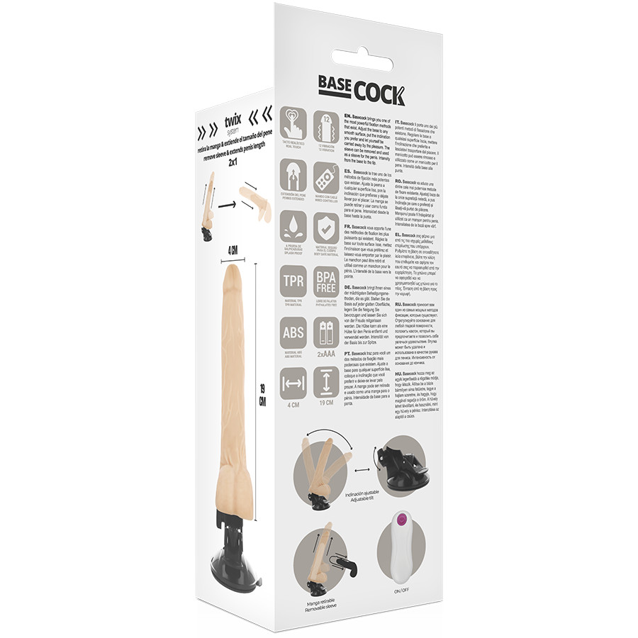 BASECOCK – élethű vibrátor távirányítóval, 19 cm hosszú - Image 6