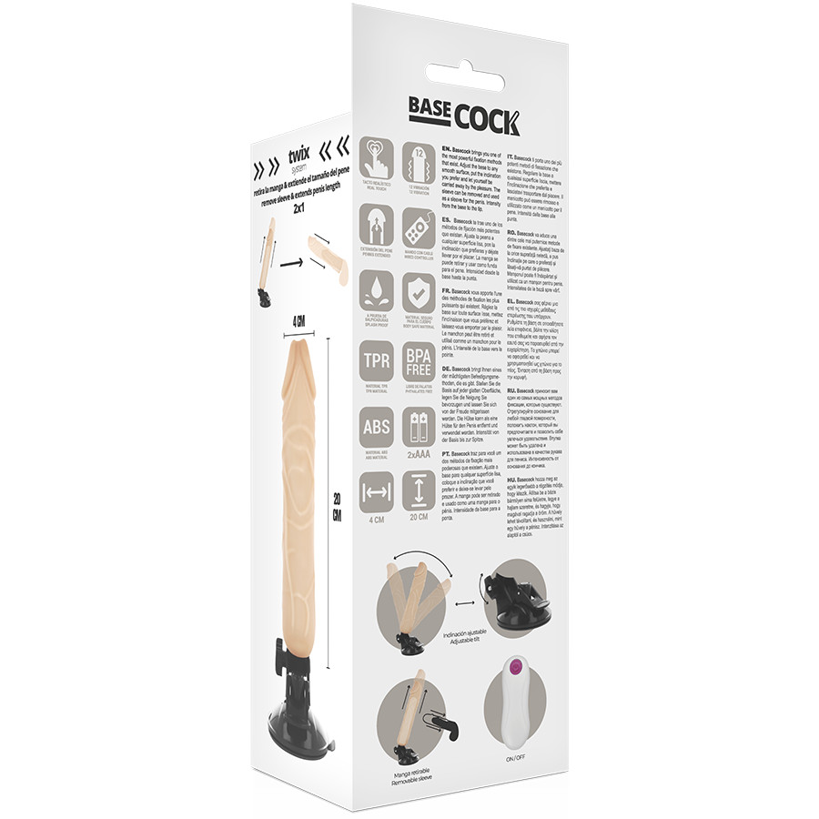 BASECOCK – valósághű vibrátor távirányítóval 20 cm hosszú - Image 6