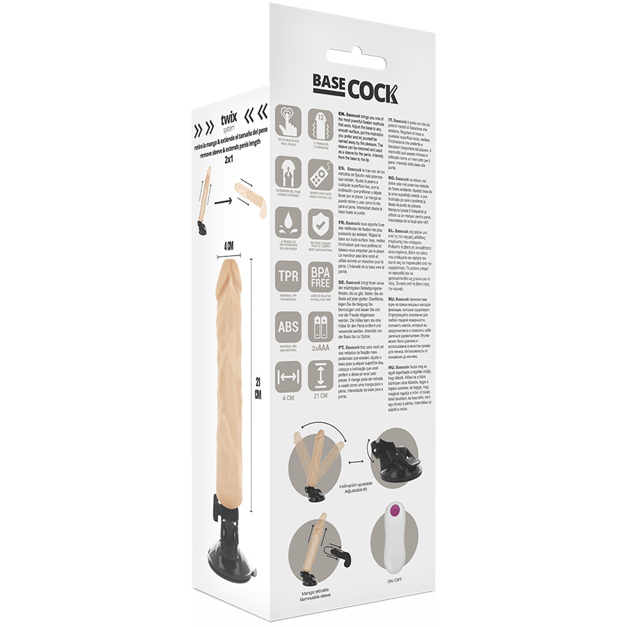 BASECOCK – távirányítós, valósághű vibrátor 21 cm - Image 6