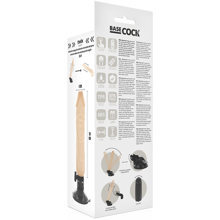 BASECOCK – valósághű vibrátor távirányítóval 20 cm hosszan - Image 6