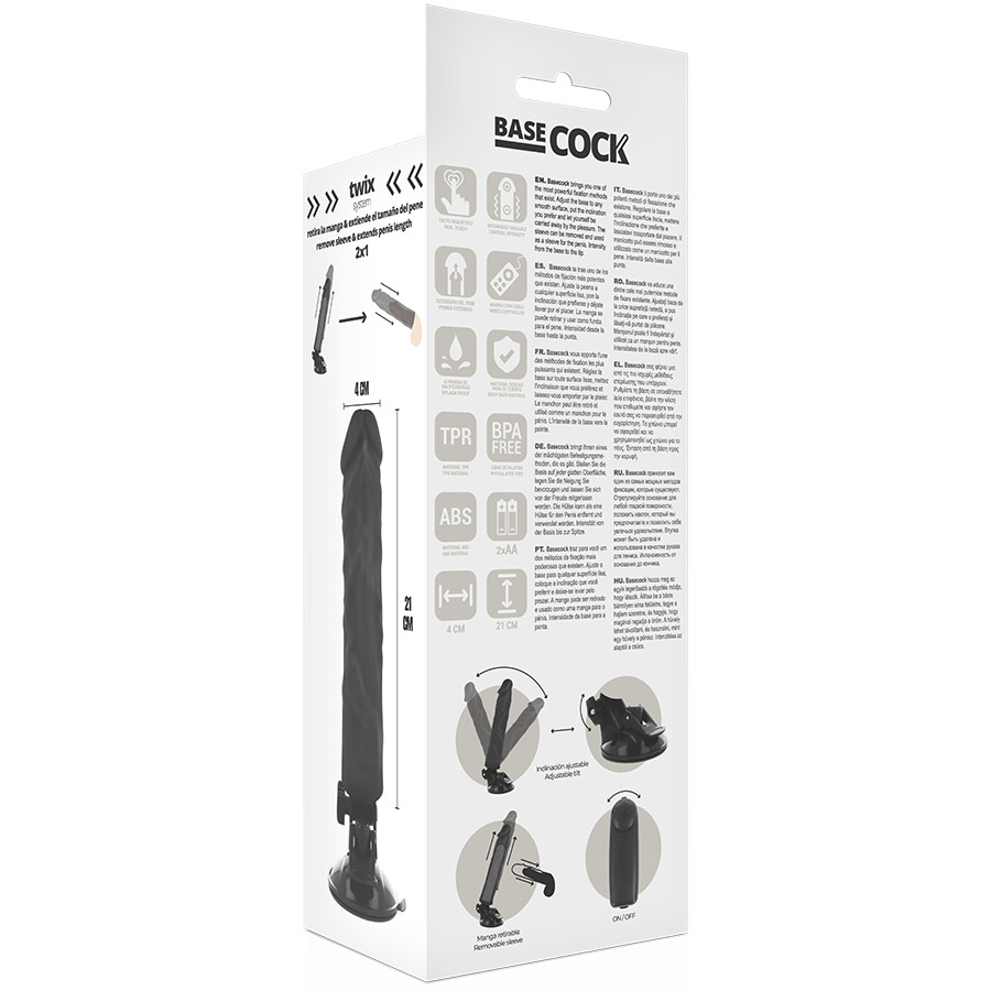 BASECOCK – valósághű vibrátor távirányítóval, 21 cm - Image 6