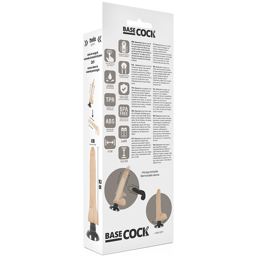 BASECOCK – élethű vibrátor 18,5 cm - intenzív izgatásra - Image 5