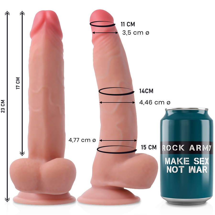 RockArmy - prémium duál sűrűségű vibrátor 23 cm hosszú
