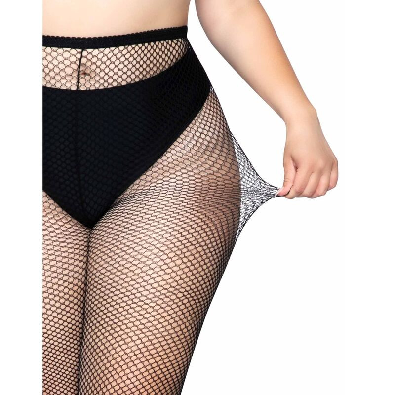Leg Avenue – plus size harisnya, érzéki halszálka mintával - Image 2