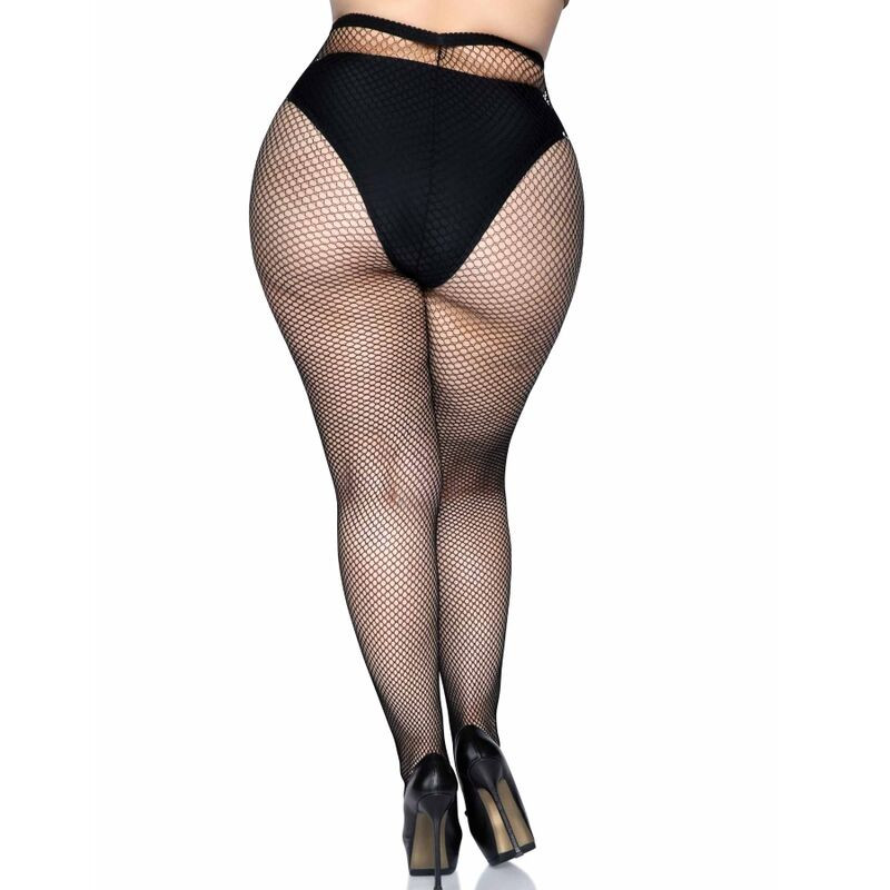 Leg Avenue – plus size harisnya, érzéki halszálka mintával - Image 4