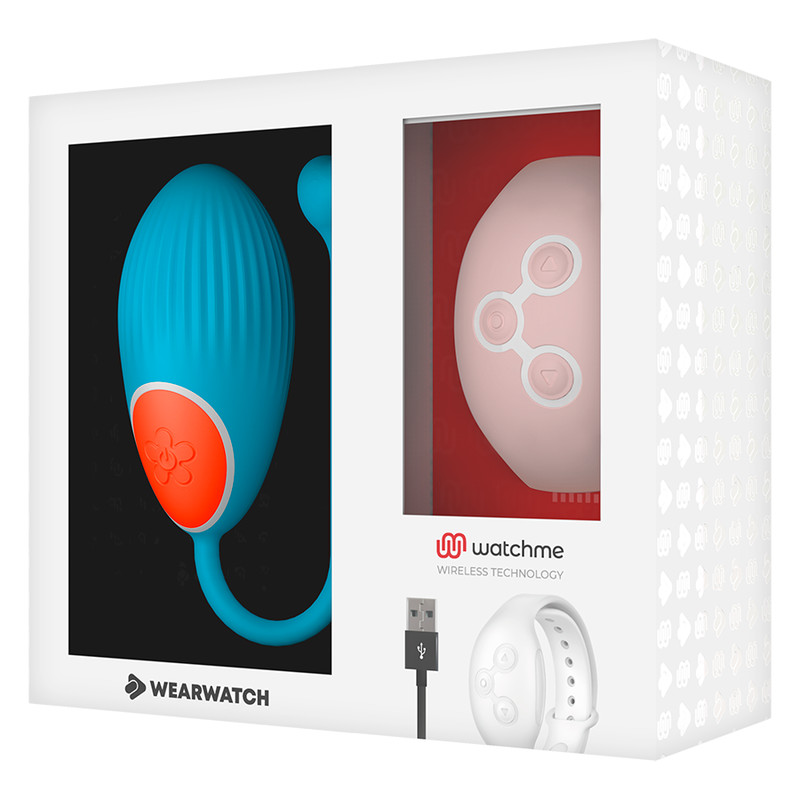 WearWatch - távirányítós tojás vibrátor, kék/rózsaszín - Image 5