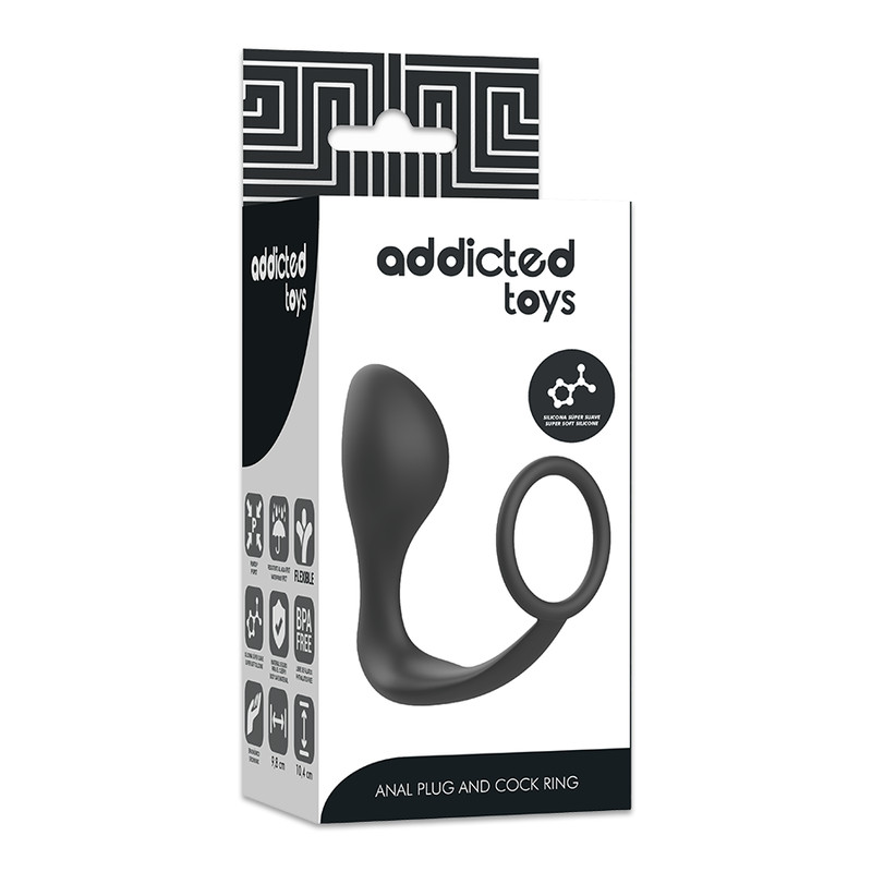 ADDICTED TOYS - anál dugó fekete szilikon gyűrűvel - Image 6