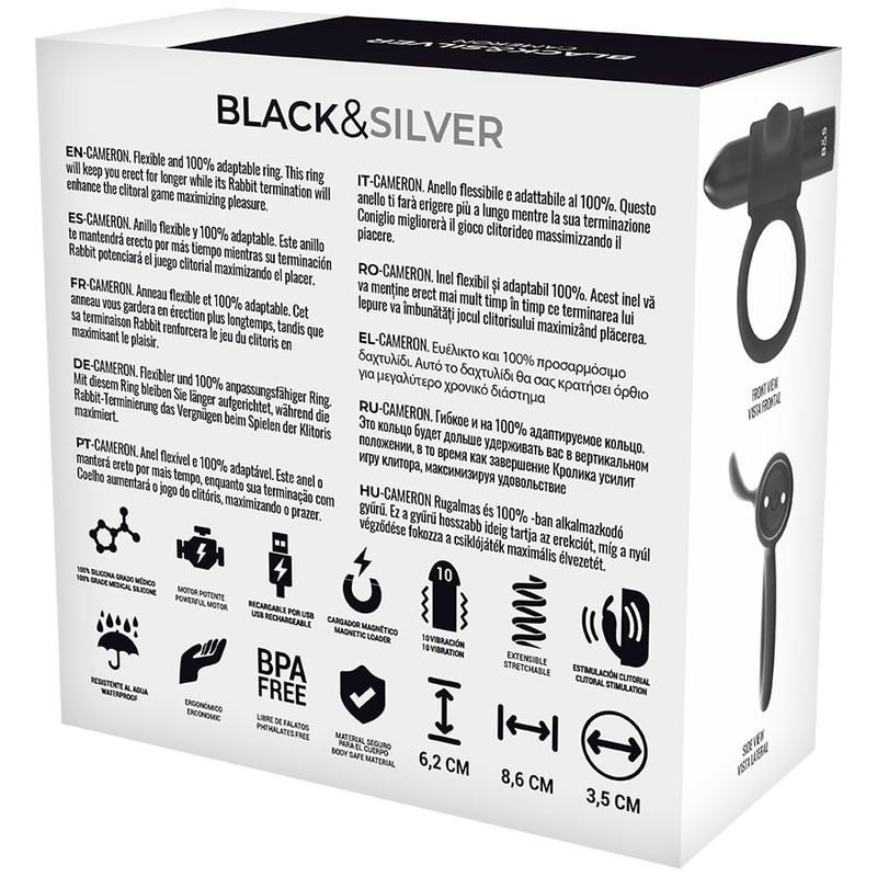 BLACK&SILVER - távirányítós vibráló heregyűrű - Image 6