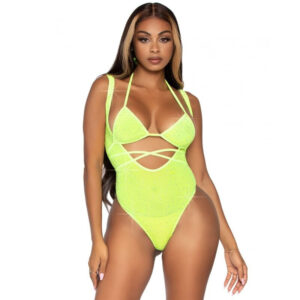 LEG AVENUE - stílusos egyrészes body bikini felsővel