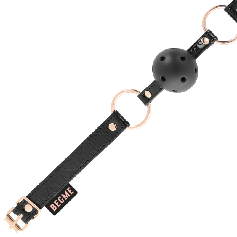BEGME – fekete bőrball gag prémium vegán bőrből - Image 3