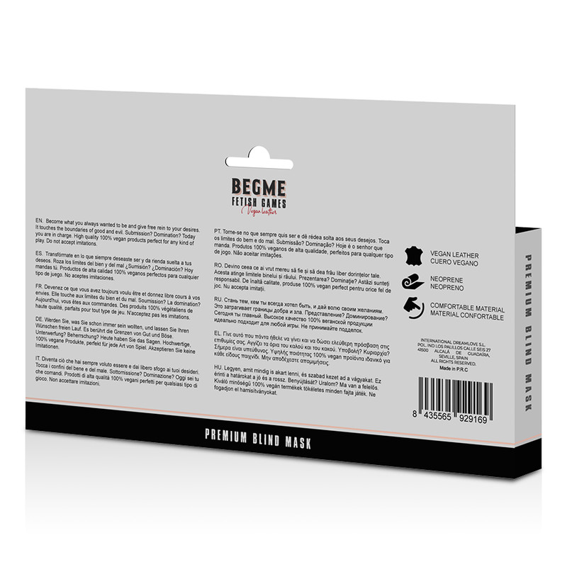BEGME – prémium, neoprén bélésű vakmaszk vörös színben - Image 6