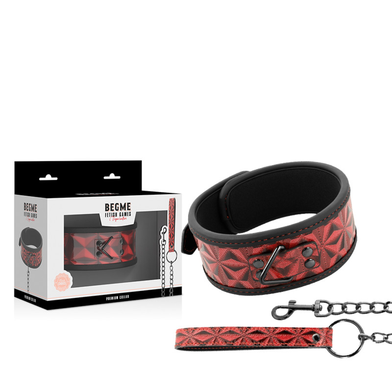BEGME Red Edition – prémium vegán bőr nyakörv neoprén bélésű - Image 2