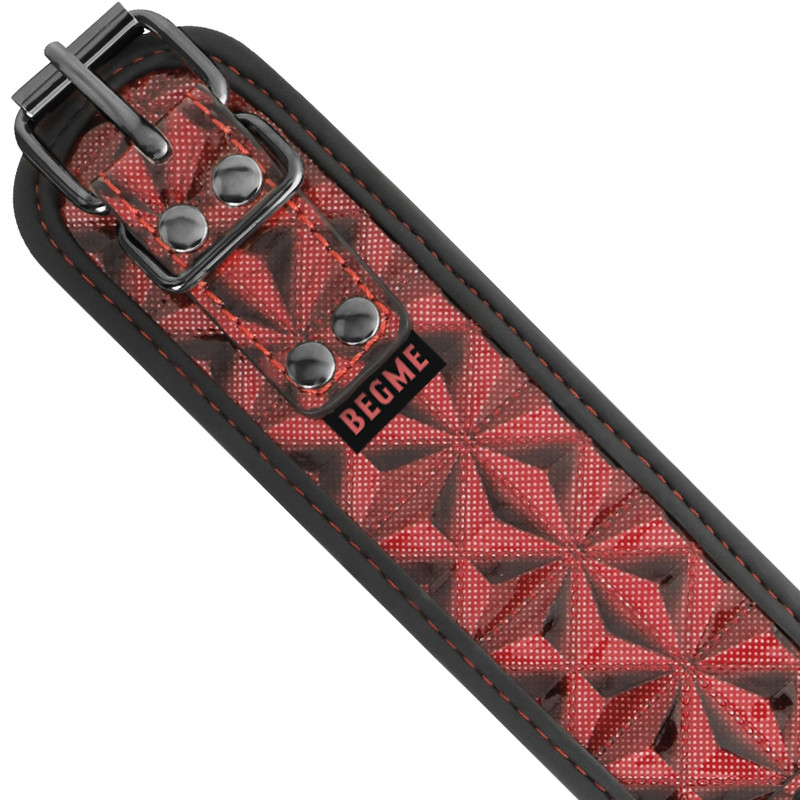 BEGME Red Edition – prémium vegán bőr nyakörv neoprén bélésű - Image 6