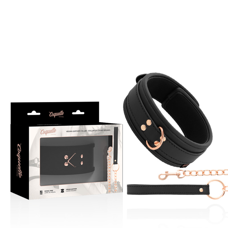COQUETTE CHIC DESIRE – divatos vegán bőr nyakörv neoprén béléssel - Image 2