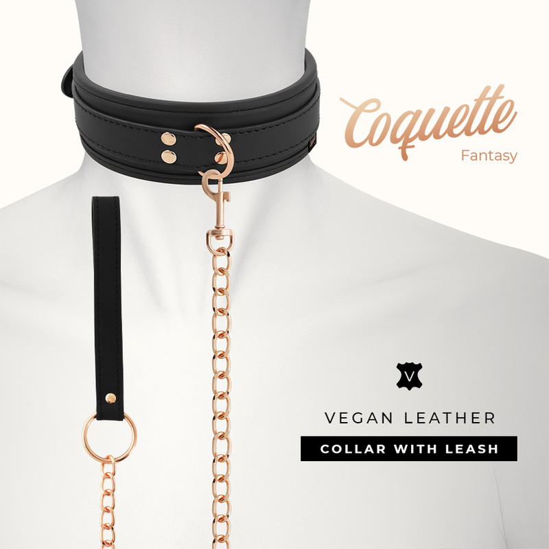 COQUETTE CHIC DESIRE – divatos vegán bőr nyakörv neoprén béléssel - Image 4