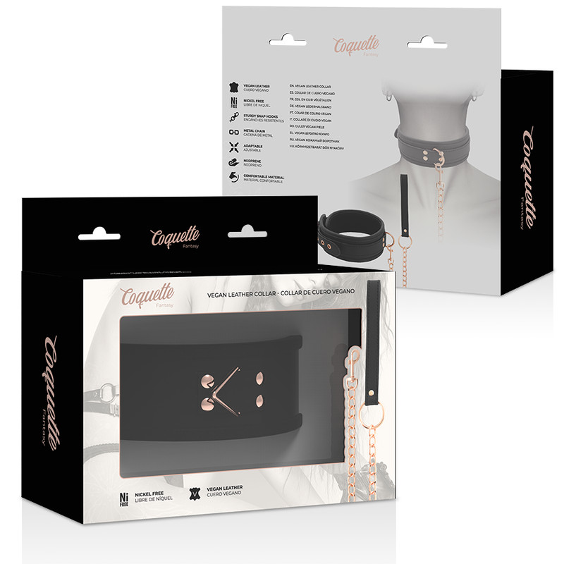 COQUETTE CHIC DESIRE – divatos vegán bőr nyakörv neoprén béléssel - Image 9