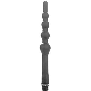 ALL BLACK – gyöngyös zuhanyos anális szilikon 27 cm