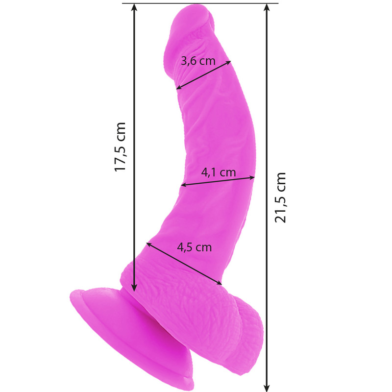 DIVERSIA – rugalmas vibráló dildó, 21,5 cm, lila - Image 2