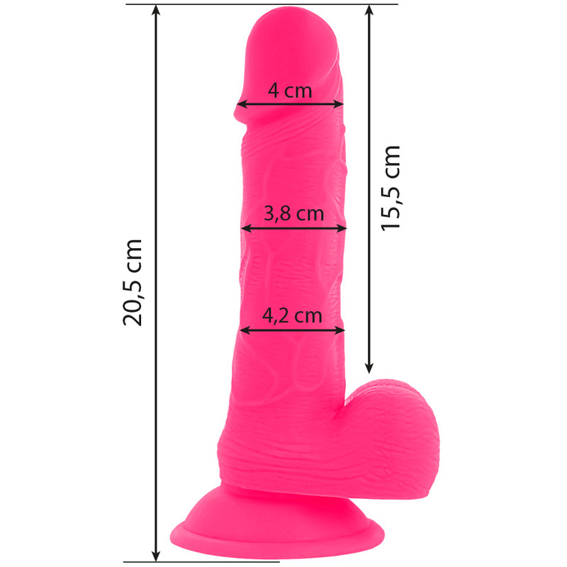 DIVERSIA - rugalmas, vibráló dildó, 20.5 cm, rózsaszín - Image 2