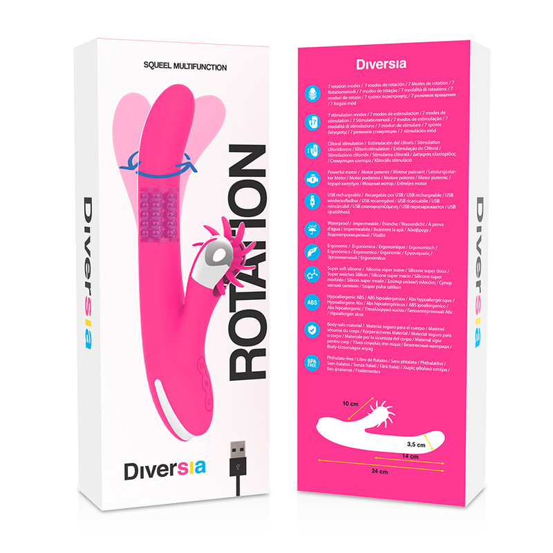 DIVERSIA Bunny – forgó vibrátor 24 cm hosszú - Image 9