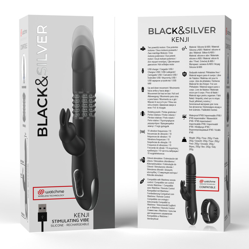BLACK&SILVER - Kenji – izgató vibrátor, WatchMe technológiával - Image 7
