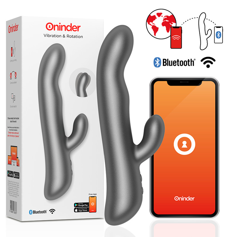 ONINDER Oslo - fekete vibráló és forgó maszturbátor ingyenes appal