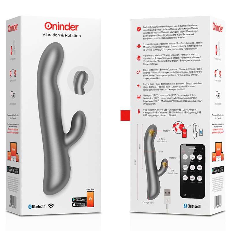 ONINDER Oslo - fekete vibráló és forgó maszturbátor ingyenes appal - Image 7