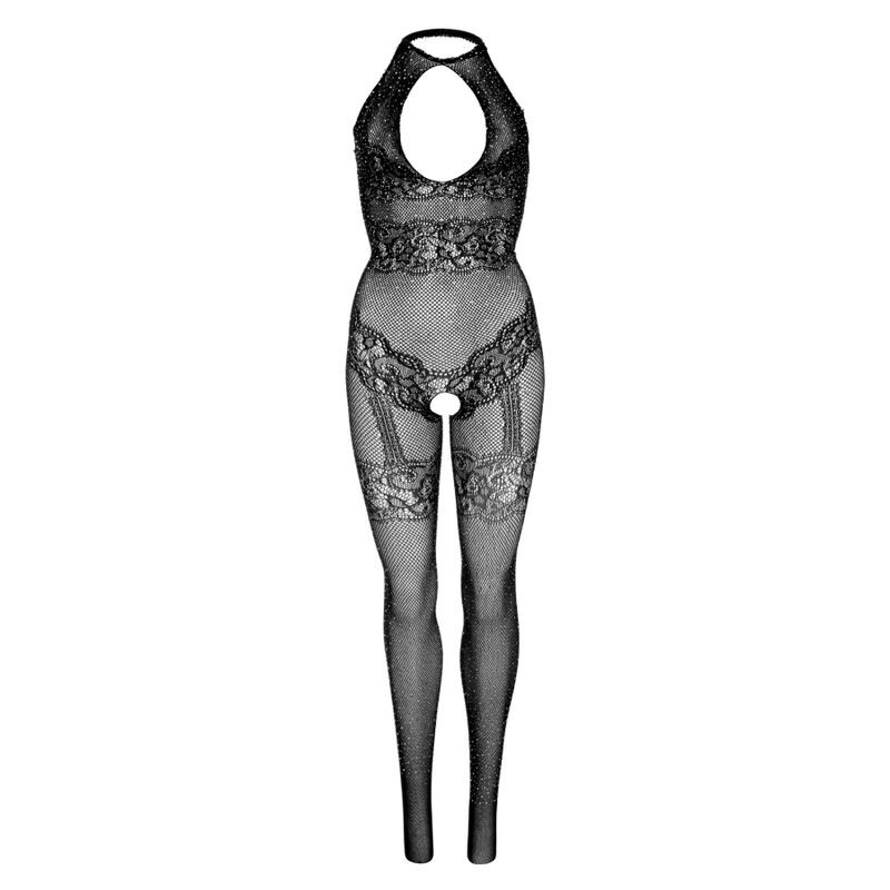 LEG AVENUE – sima halszálkás bodystocking, egy méret, fekete - Image 3
