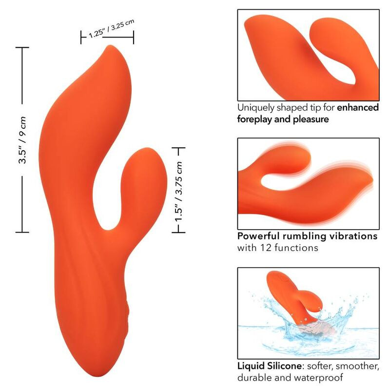 Calexotics Stella – dupla csiklóizgató vibrátor narancsszínben - Image 3