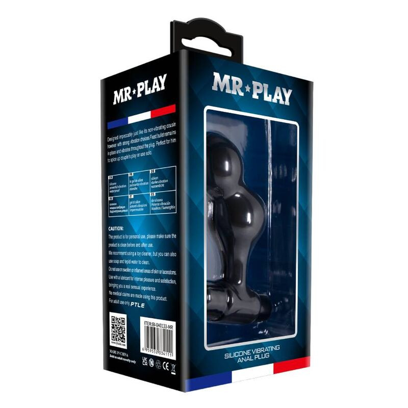 MR PLAY - fekete szilikon vibráló anális dugó - Image 10