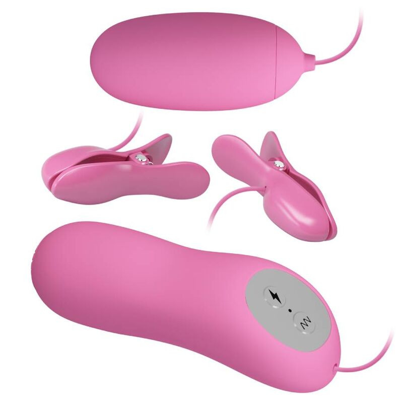 PRETTY LOVE - vibráló csipesz pink elektrosokk funkcióval