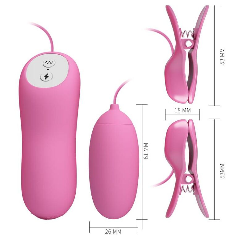 PRETTY LOVE - vibráló csipesz pink elektrosokk funkcióval - Image 8