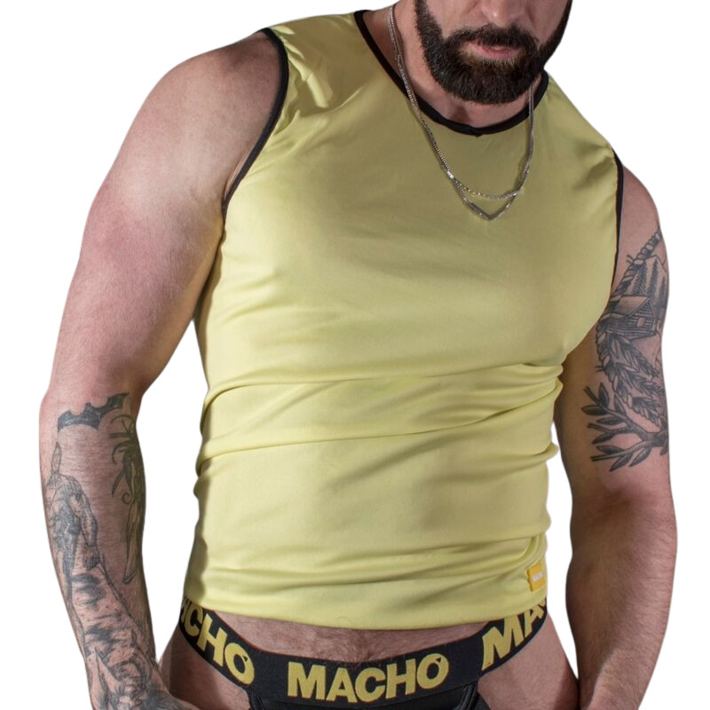 Macho - stílusos sárga póló S/M méretben