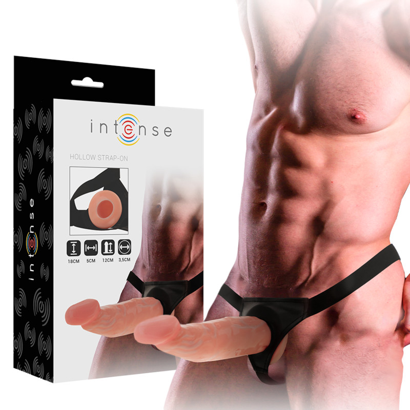 INTENSE – üreges heveder dildo-val, 18 x 3.5 cm - Image 2