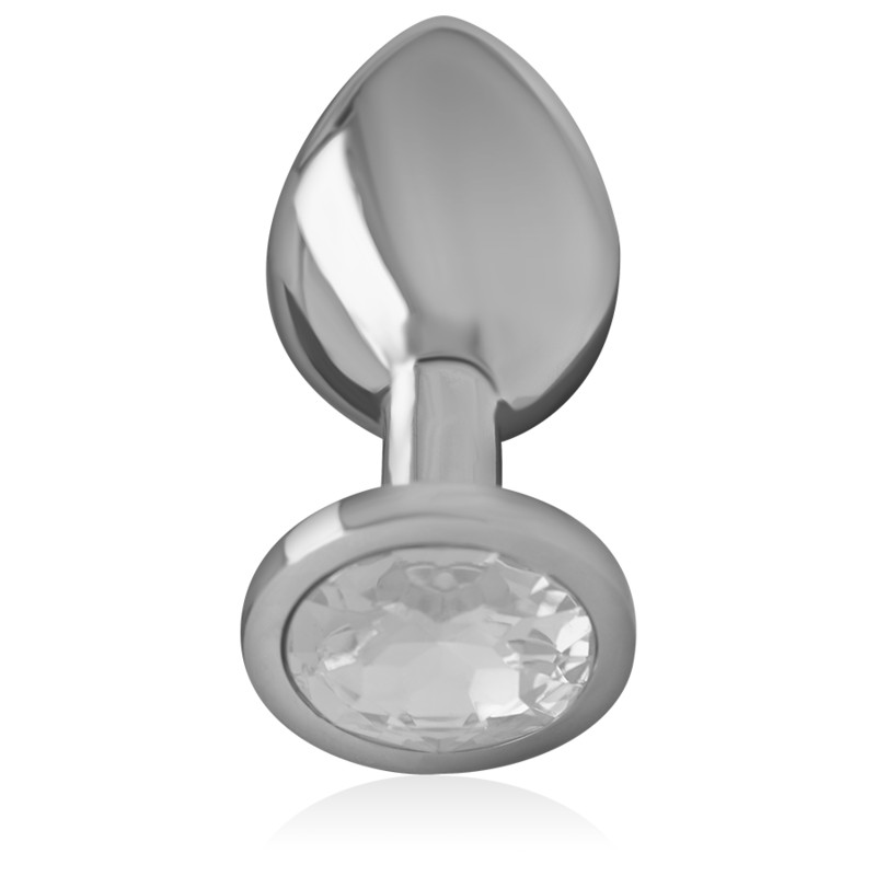 INTENSE – prémium fém anál plug ezüst kristállyal, L méret - Image 2