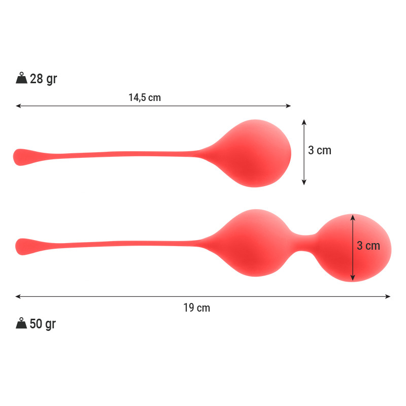 INTENSE Kegel golyók – erősítő intim eszköz, Kendall piros - Image 2