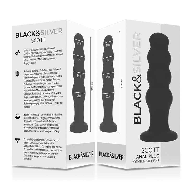 Scott Premium – szilikon anális kényeztető fekete - Image 5