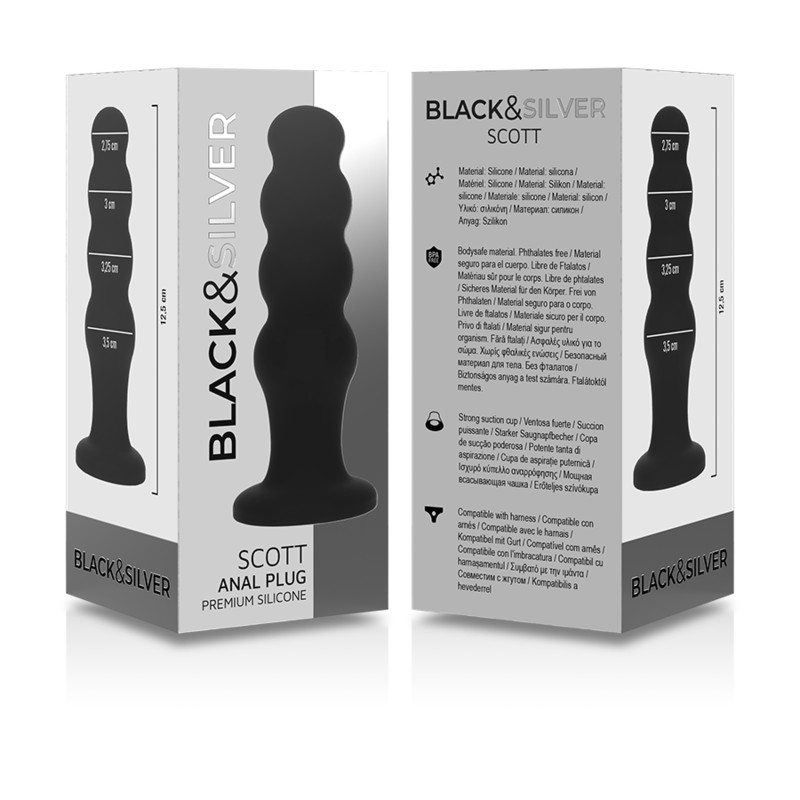 Scott Premium – szilikon anális kényeztető fekete - Image 6