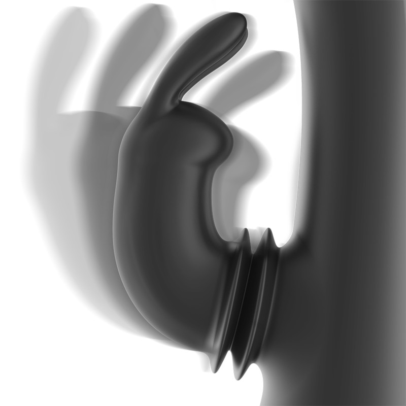 BLACK&SILVER - újratölthető szilikon nyúlfüles vibrátor - Image 6