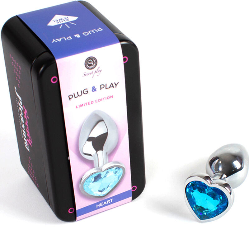 SECRETPLAY - kék szív alakú fém anál dildó (7 cm) - Image 2